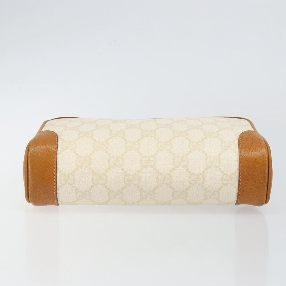 GUCCI GG Canvas Clutch Bag White Gold Auth 145972 - Picture 6 of 16